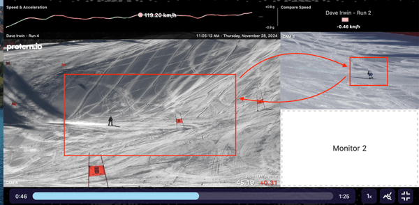 Switching videos between monitors in Multi-Cam Playback mode in Protern Video